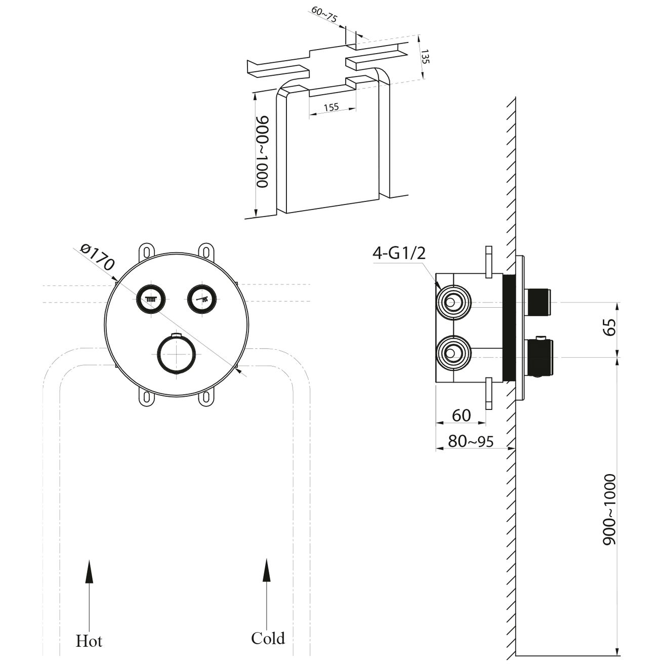 Sapho Smart Select Dvojcestná termostatická batéria, chróm RP032 - galéria #1