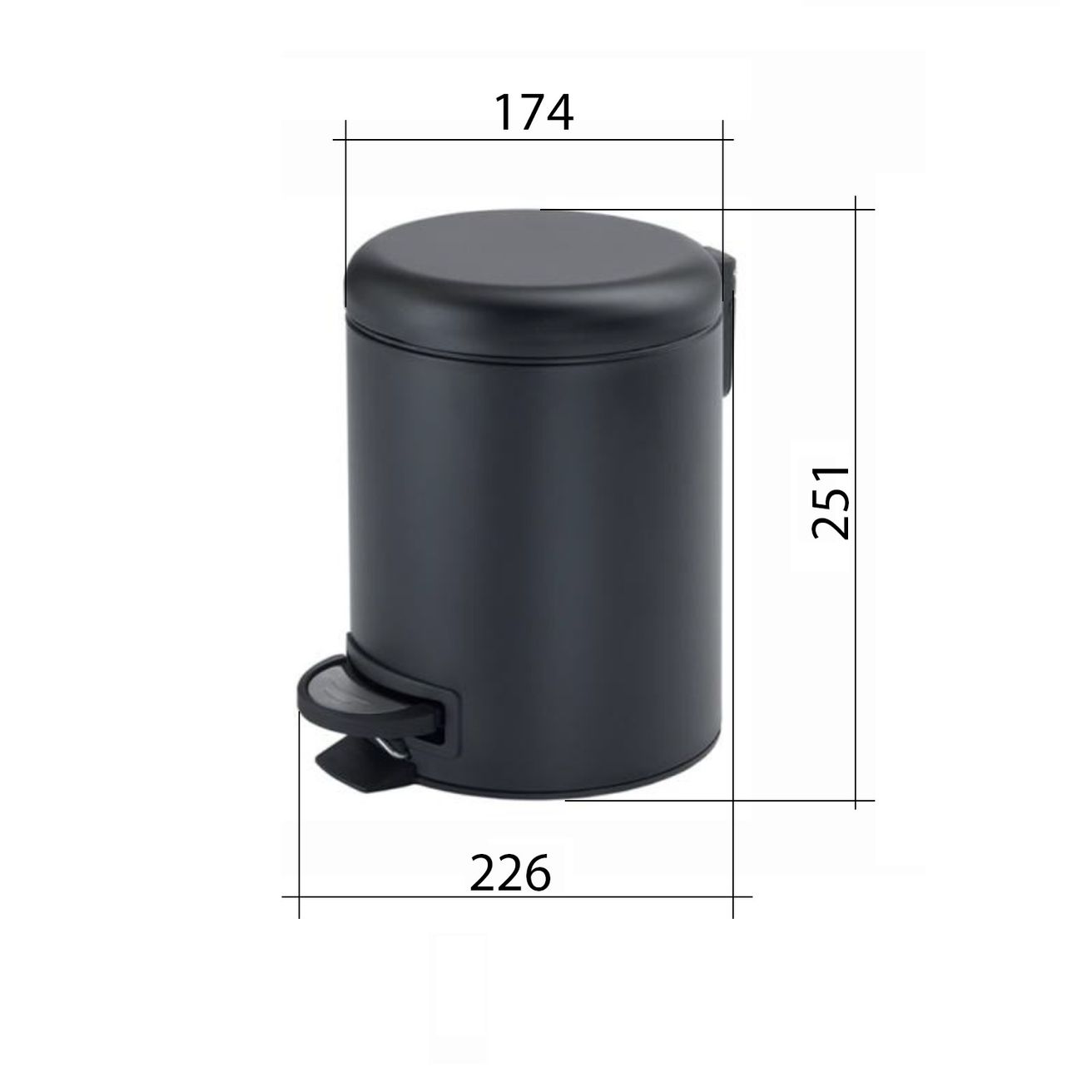 Gedy Potty Odpadkový kôš 3 l SoftClose, gun metal 320981 - galéria #2