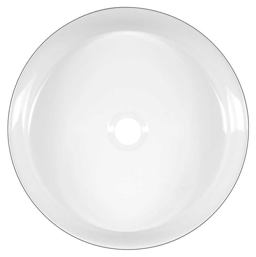 Sapho Fiastra Okrúhle umývadlo 40 cm, biele/matná čierna FT801B - galéria #2