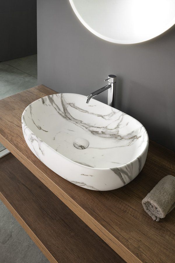 Sapho Caleo Umývadlo 60x42cm, bianco carrara CA590BC - galéria #5