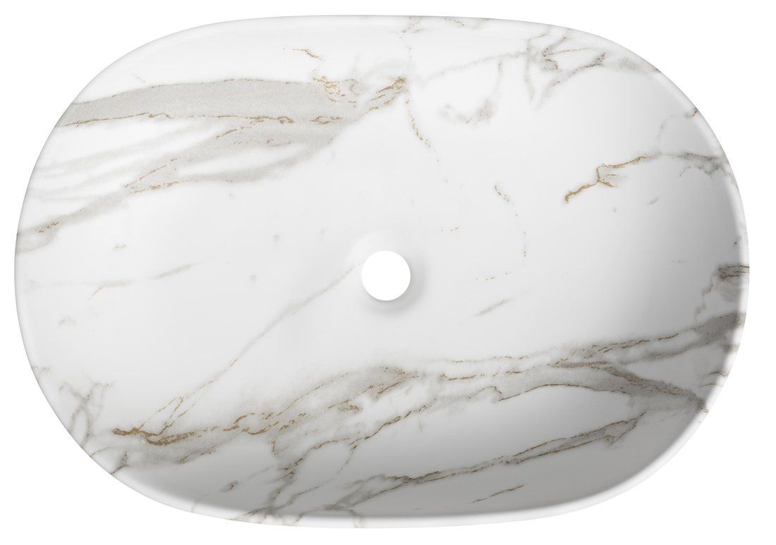 Sapho Caleo Umývadlo 60x42cm, bianco carrara CA590BC - galéria #2