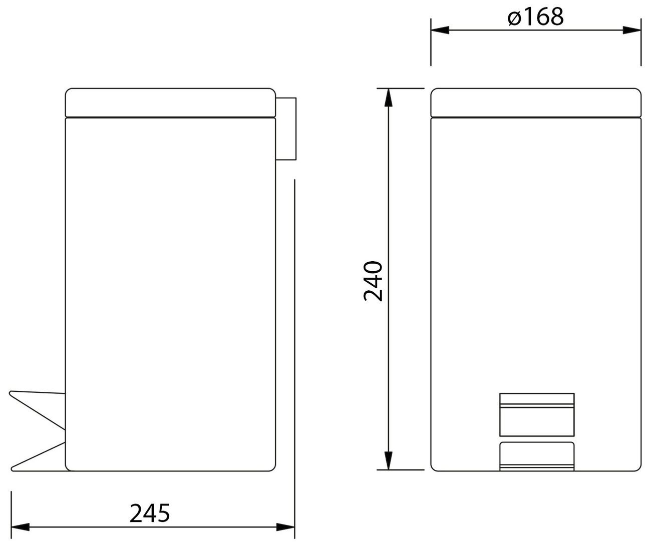Aqualine Simple Line Odpadkový kôš 3 l, matná čierna 26103 - galéria #1