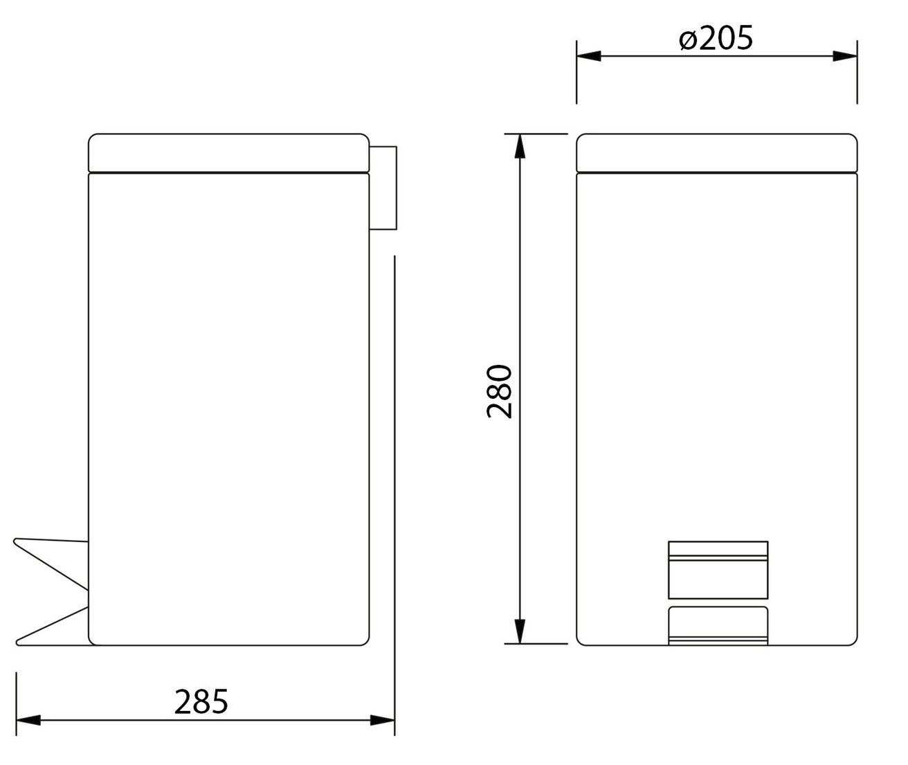 Aqualine Simple Line Odpadkový kôš 5 l, matná biela 28105 - galéria #1