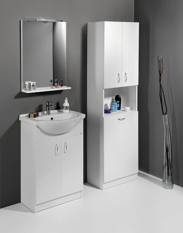 Aqualine Simplex Eco Skříňka s umyvadlem 55 x 87 cm, bílá mat SIME550 - galéria #1