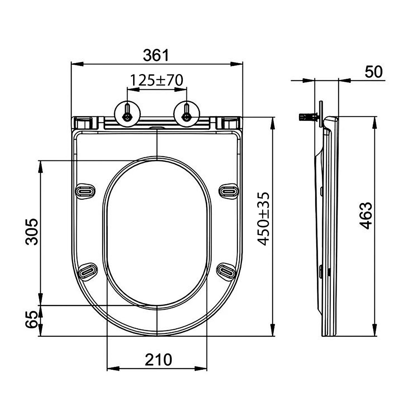 Sapho Avis WC sedátko Slim, SoftClose, bílá PCS106 - galéria #1