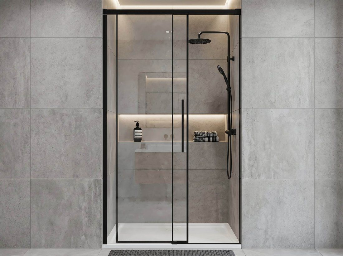 Gelco Luxor Black Sprchové dveře 100 cm, černá mat/čiré sklo GU1210B - galéria #1