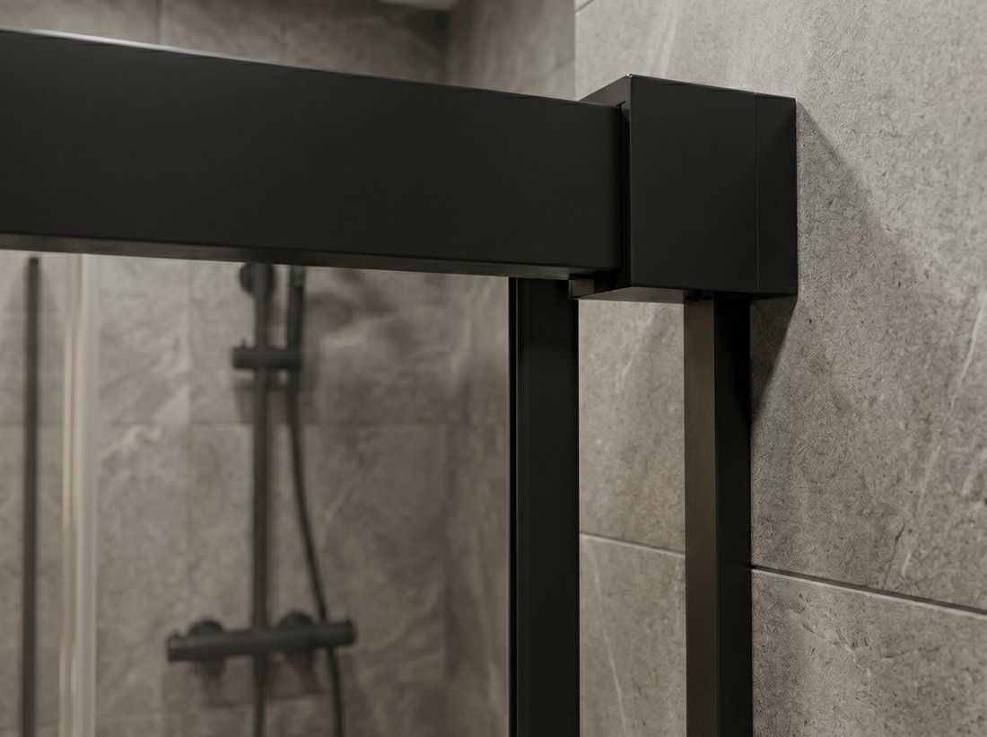 Gelco Luxor Black Sprchové dveře pro rohový vstup 80 cm, černá mat/čiré sklo GU2180B - galéria #1