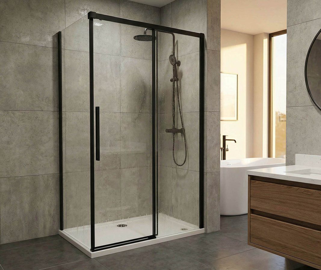 Gelco Luxor Black Boční stěna 80 cm, černá mat/čiré sklo GU5680B - galéria #1