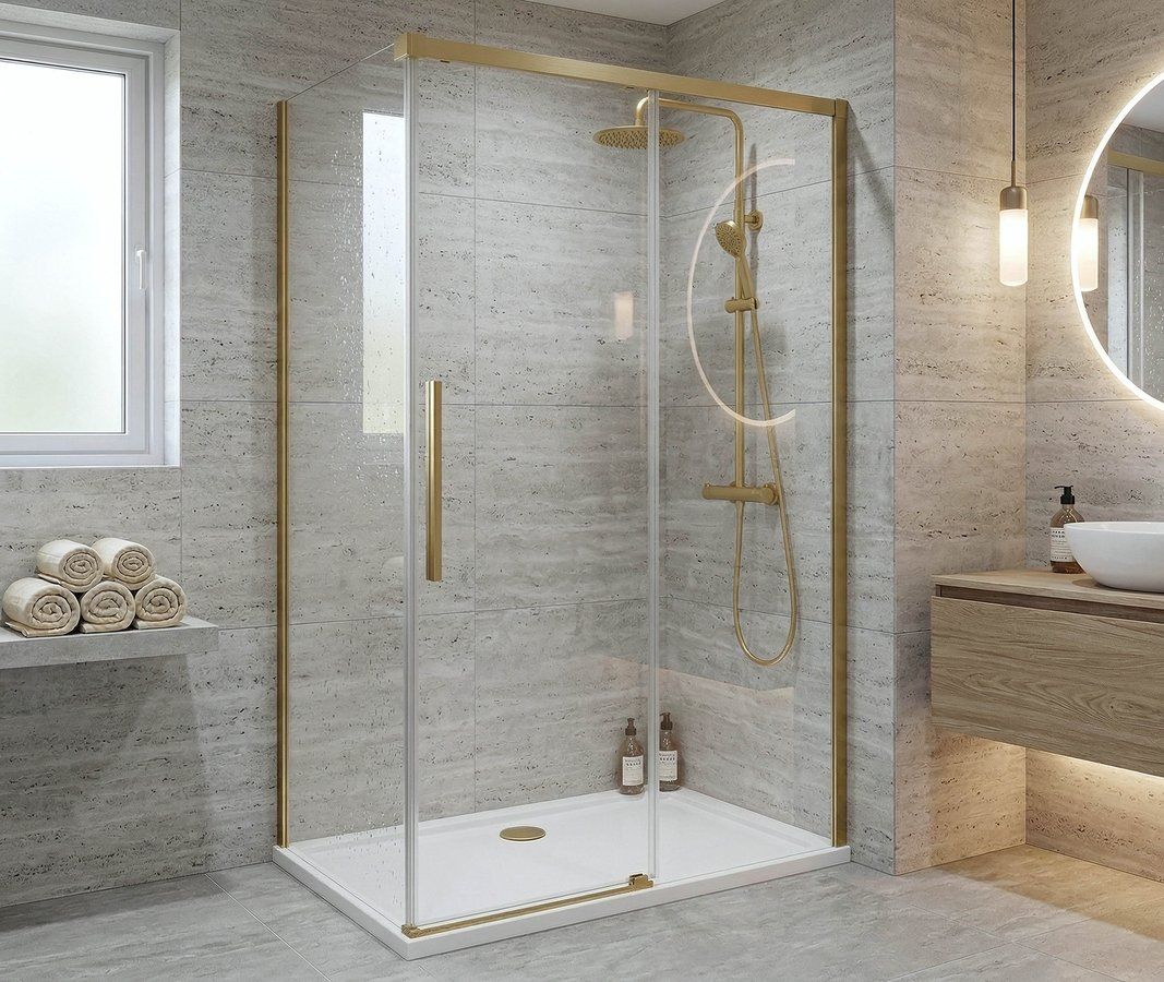 Gelco Luxor Gold Matt Boční stěna 90 cm, zlatá mat/čiré sklo GU5690G - galéria #1