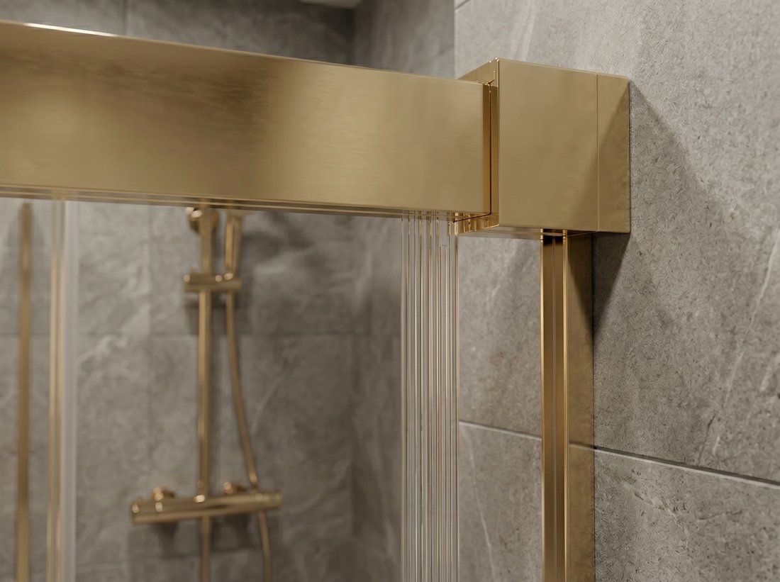 Gelco Luxor Gold Matt Sprchové dveře pro rohový vstup 80 cm, zlatá mat/čiré sklo GU2180G - galéria #1