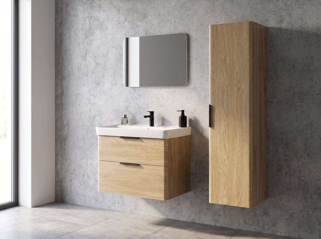 Aqualine Deneb Skříňka pod umyvadlo 60,5x55x34 cm, dub emporio DN364 - galéria #2
