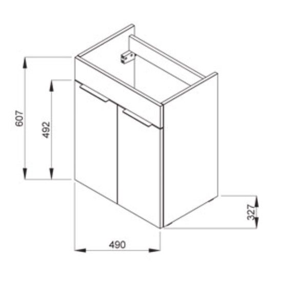 Jika Skrinka Cube s umývadlom 50 cm, biely lesk H4536411763001 - galéria #1