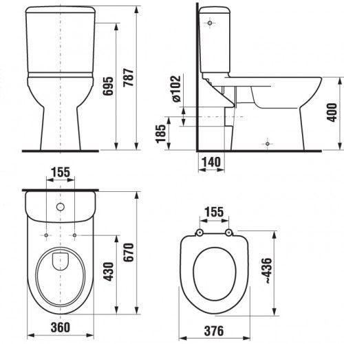 Jika Hlboká WC kombi misa s nádržkou, zadný odpad, biela H8226160002411 - galéria #1