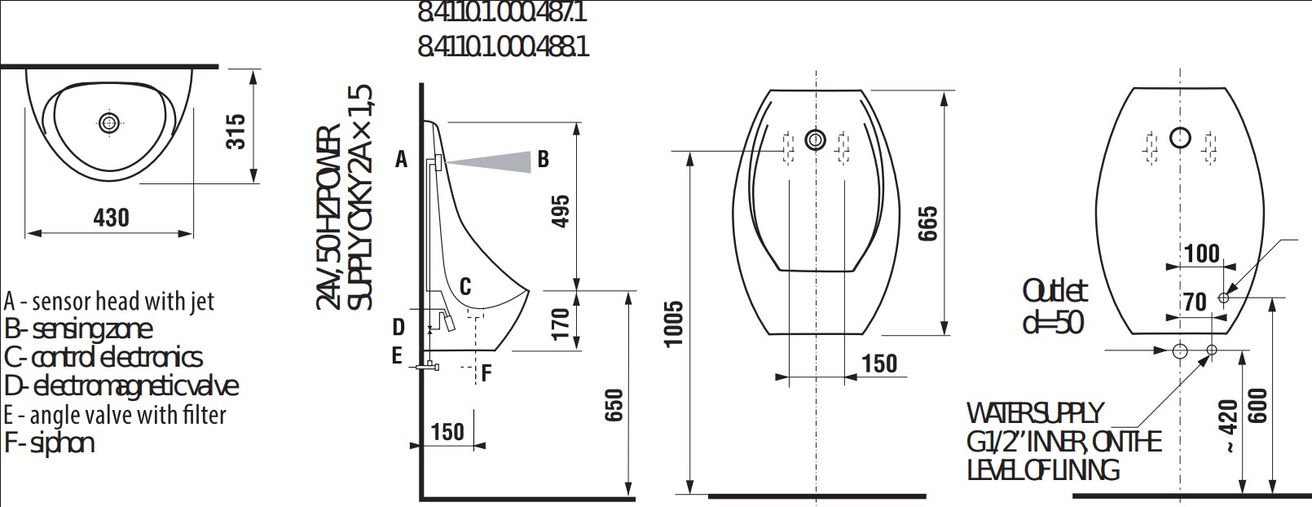 Jika Externý napájací zdroj senzora pisoára Domino H8411010004871 - galéria #2