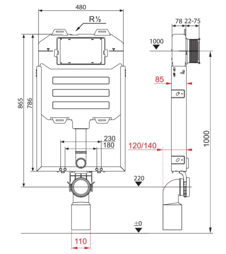 Jika Základný WC systém Kompaktný modul 8 cm H8946510000001 - galéria #1