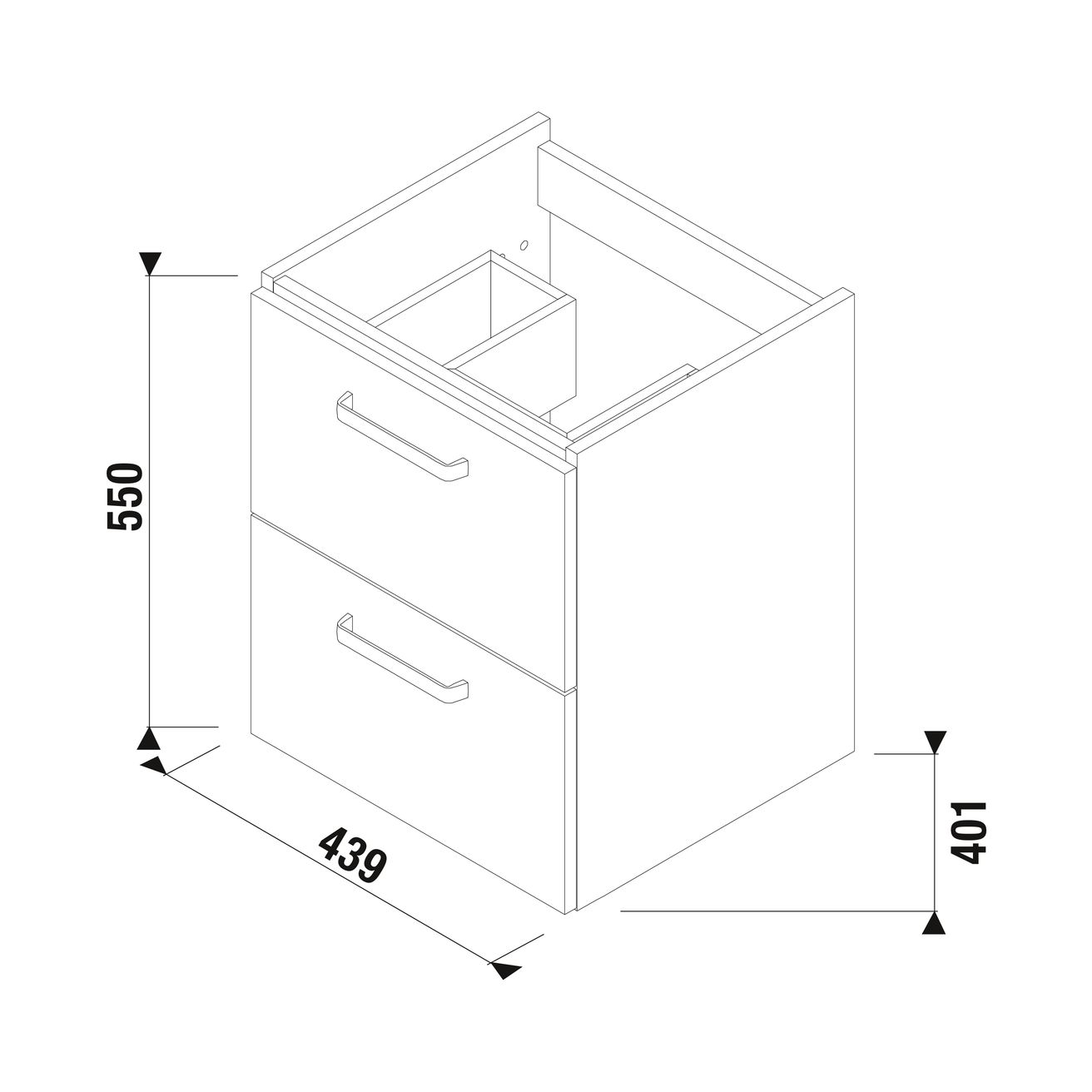 Jika Lyra Plus Viva Skrinka s 2 zásuvkami pod umývadlom 50 cm H40J3824023001 - galéria #1