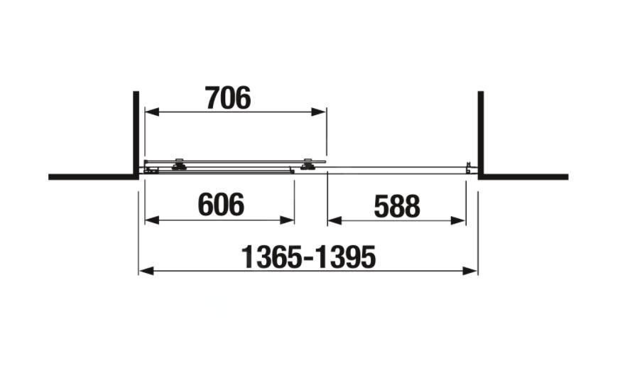 Jika Nion Sprchové dvere, dvojdielne, 140 cm, strieborná/sklo arctic H2422N80026661 - galéria #2