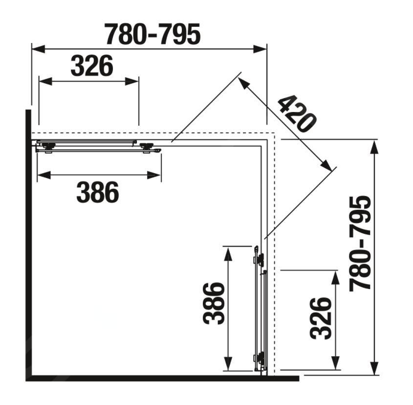 Jika Nion Sprchový kút 80x80 cm, strieborný/čierne sklo H2512N10026681 - galéria #1