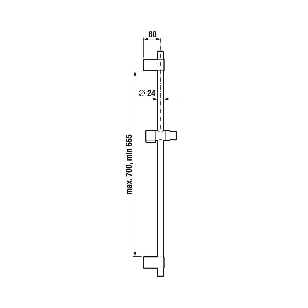 Jika Mio Style Sprchová tyč 800 mm, čierna matná H3642F07163101 - galéria #1