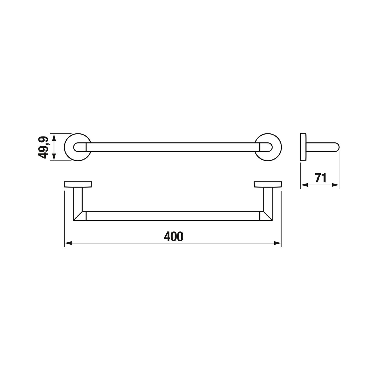 Jika Držiak na uteráky Mio Style 40 cm, chróm H3812F10040001 - galéria #1