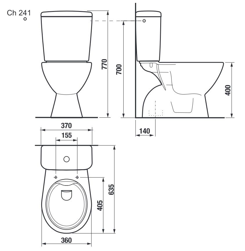 Jika WC kombi misa Lyra Plus s nádržkou Rimless, spodný odpad, biela H8257270002413 - galéria #1