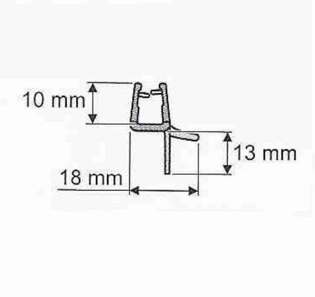 Hüppe Náhradné spodné tesnenie dverí pre sklo s hrúbkou 0,8 cm, 070005 - galéria #1