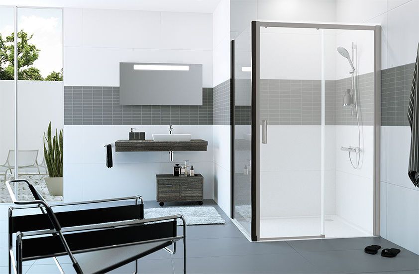 EBS Trend Easy Black Pevná bočná stena 90 cm, čierna matná - galéria #1