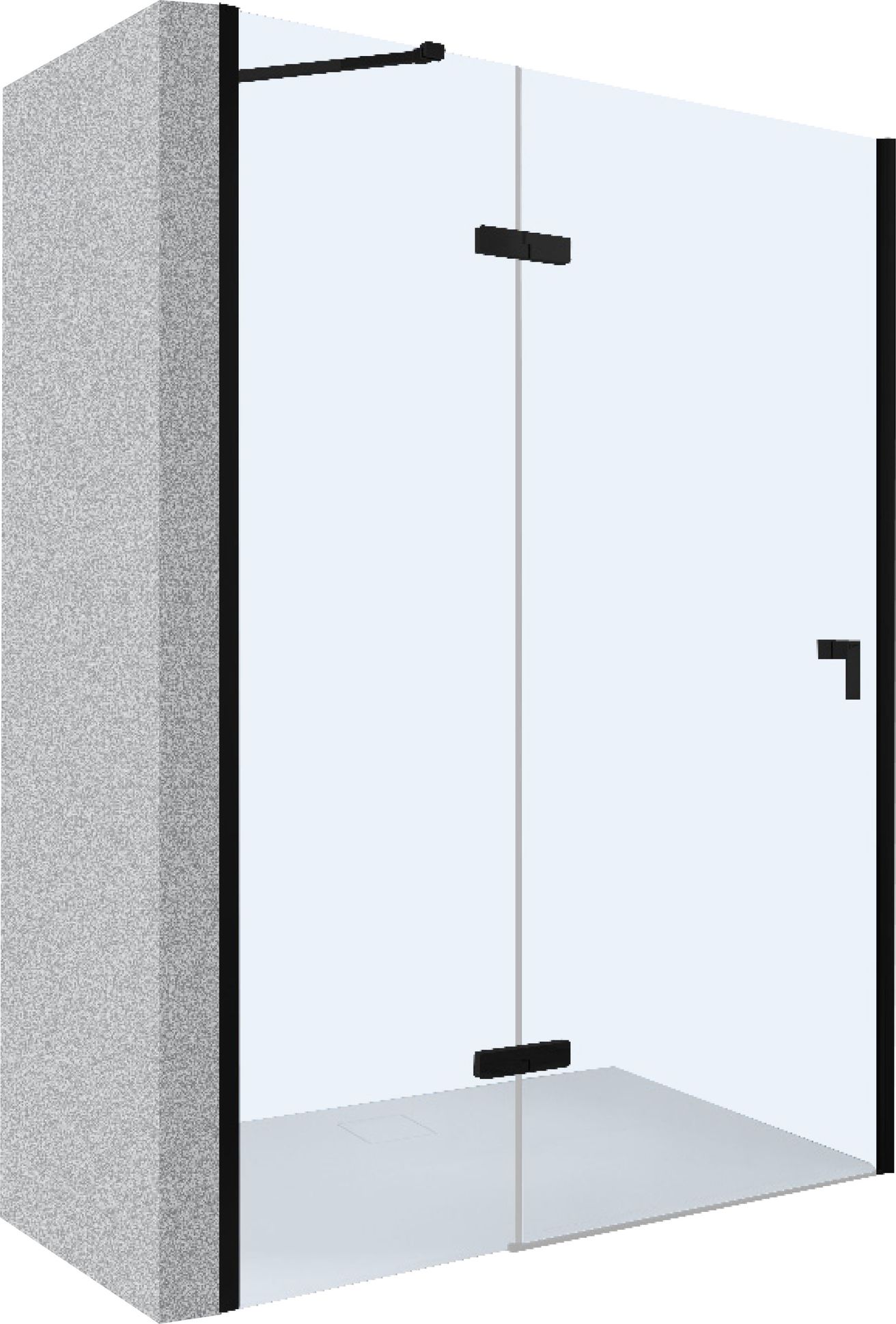 EBS Time Black Sprchové dvere 80 cm, ľavé, matné čierne - galéria #1