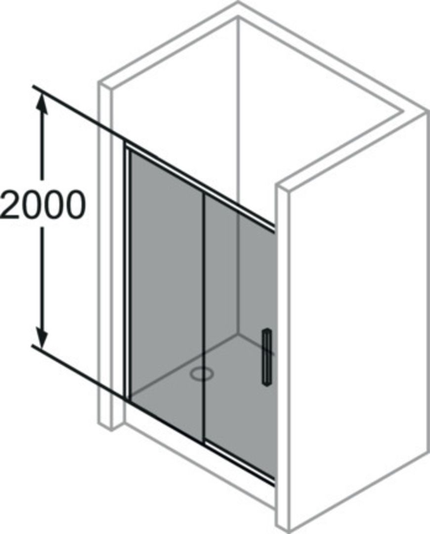 Hüppe Vita Pure Posuvné dvere s koľajničkou, 120 cm, biele/čierne sklo VA0005182322 - galéria #6