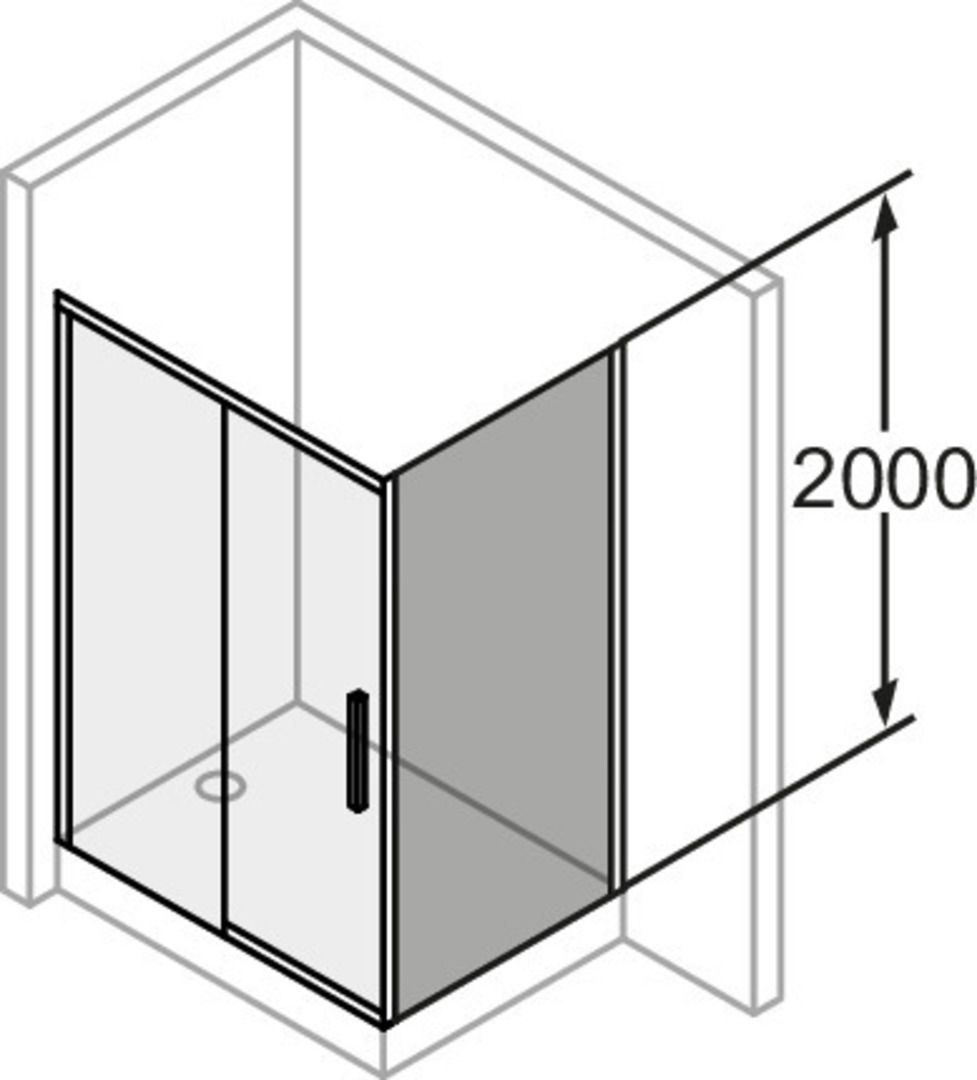 Hüppe Vita Pure Posuvné dvere s koľajničkou, 140 cm, čierne/čierne sklo VA0006123322 - galéria #5