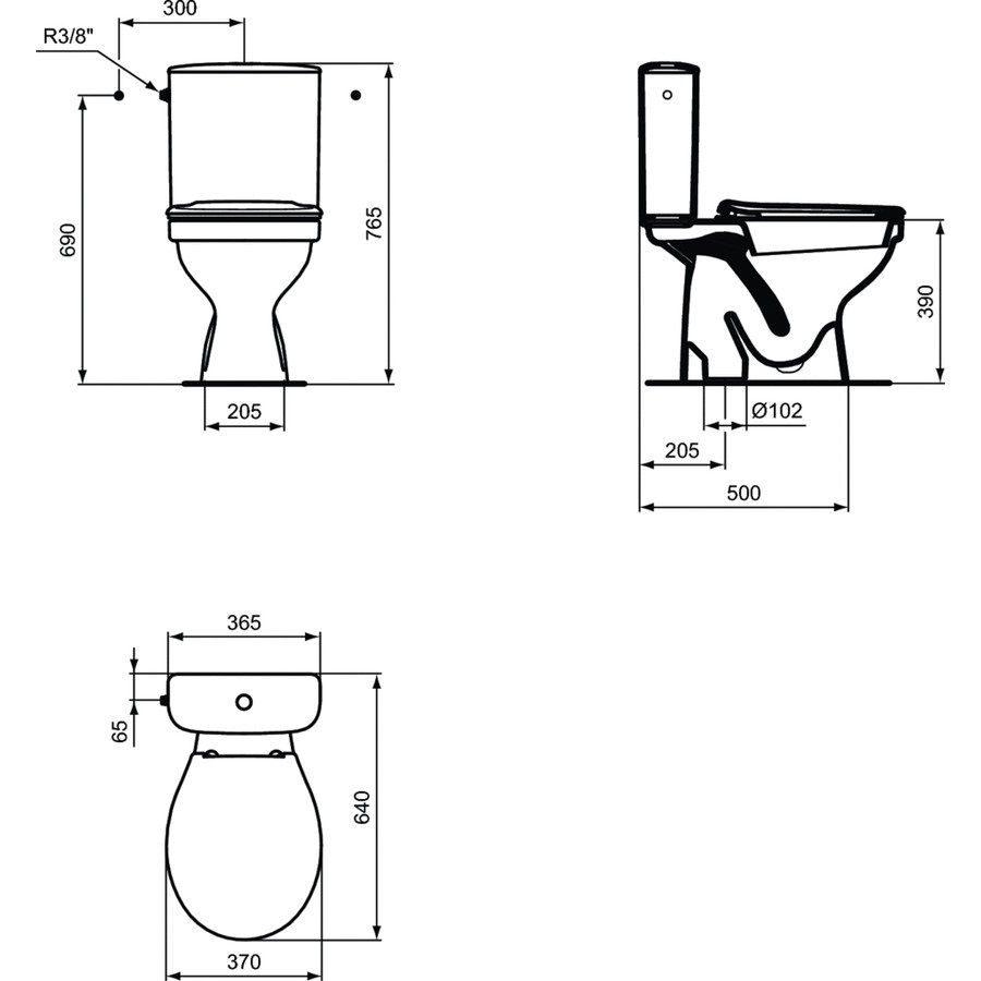 Vidima WC kombi s nádržkou a sedátkem, bílá W835801 - galéria #1