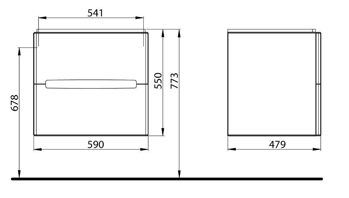 EBS by Geberit Modo Umývadlová skrinka 60 cm, biela lesklá 89425000 - galéria #4