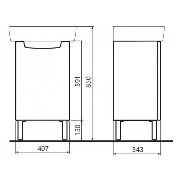 KOLO Rekord Umývadlová skrinka 40,7 cm biela 89543000 - galéria #1