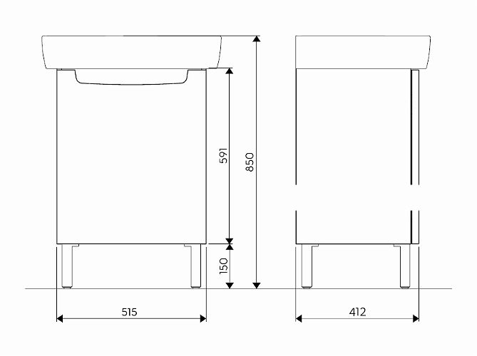 KOLO Rekord Skrinka 51,5 cm biela s umývadlom 60 cm - galéria #1