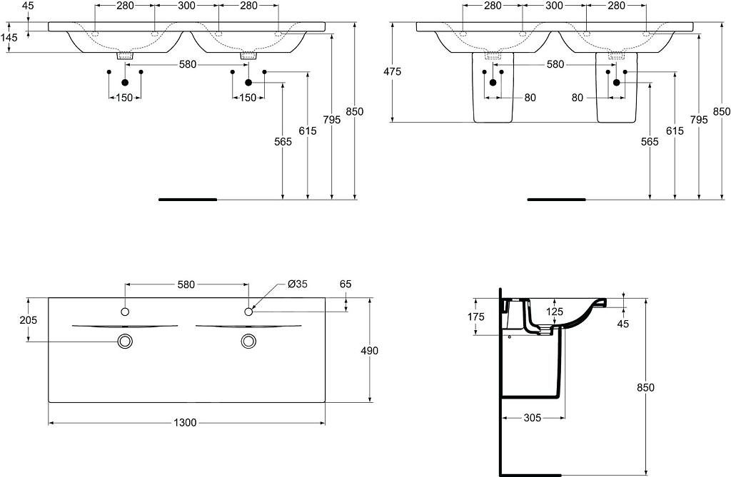 Ideal Standard Connect Polostĺpik pre umývadlo E711301 - galéria #2
