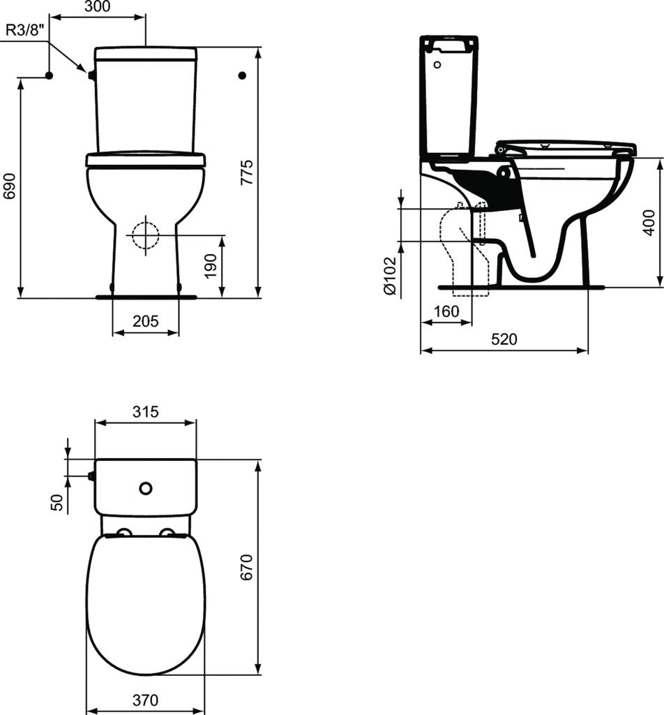 Ideal Standard Connect Splachovacia nádržka Cube, objem 6 litrov, biela E797001 - galéria #1