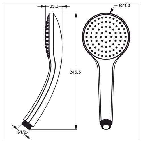 Ideal Standard Idealrain Ručná sprcha M1 100 mm, 1 prúd, chróm B9402AA - galéria #1