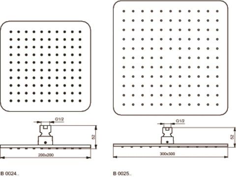 Ideal Standard Archimodule Hlavová sprcha Idealrain Cube 200 x 200 mm B0024AA - galéria #1