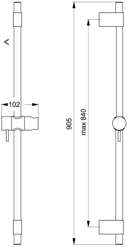 Ideal Standard Idealrain Pro Sprchová tyč 900 mm, chróm B9849AA - galéria #1