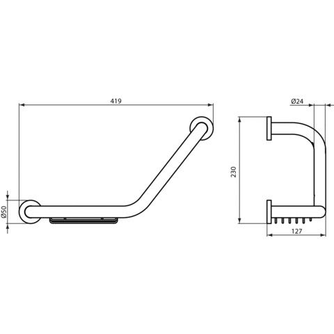 Ideal Standard IOM Rukoväť na vaňu s držiakom mydla A9114AA - galéria #1
