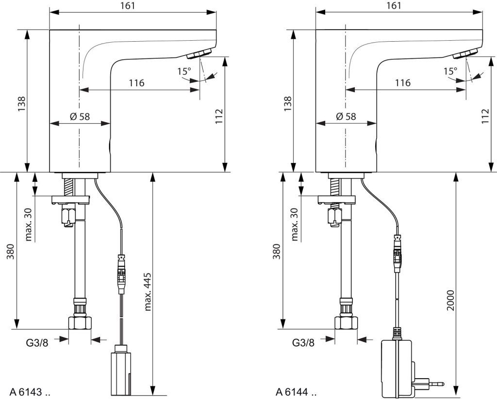Ideal Standard Umývadlová batéria CeraPlus Sensor bez regulácie teploty A6143AA - galéria #1