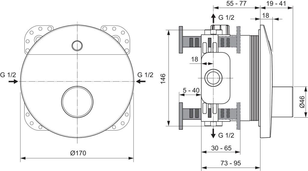 Ideal Standard Senzorová sprchová batéria CeraPlus na skrytú inštaláciu A6157AA - galéria #1