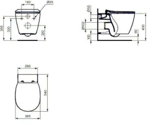 Ideal Standard Connect Závesná toaleta s technológiou AquaBlade E047901 - galéria #1