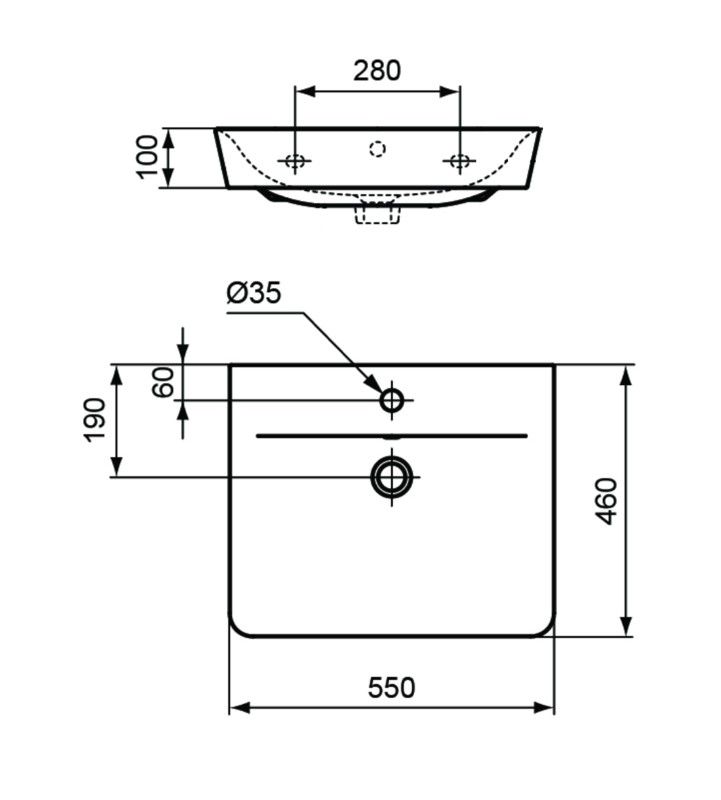 Ideal Standard Connect Air Umývadlo 55x46 cm E029901 - galéria #1