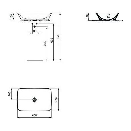 Ideal Standard Connect Umývadlo 60x40 cm E034801 - galéria #1
