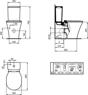 Ideal Standard Connect Air Flushing tank Cube, spodné plnenie, biela E073401 - galéria #1