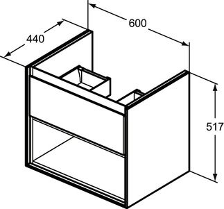 Ideal Standard Connect Air Skrinka pod umývadlo 60x44x51,7 cm, dekor sivý dub E0826PS - galéria #3