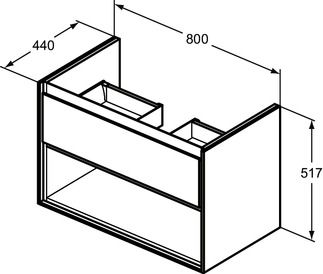 Ideal Standard Connect Air Skrinka pod umývadlo, 80x44x51,7 cm, sivý dub E0827PS - galéria #4