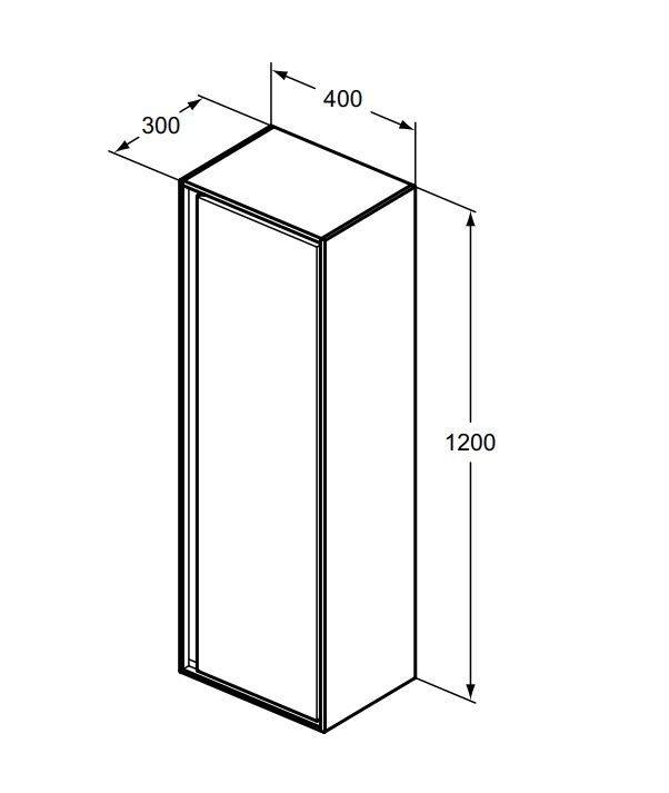 Ideal Standard Connect Air Vysoká skrinka 40x30x120 cm, lesklá biela E0834KN - galéria #4