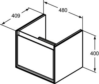 Ideal Standard Connect Air Skrinka pod umývadlo Cube 55 cm, 48x40,9x40 cm, dekor svetlé drevo E0844UK - galéria #4
